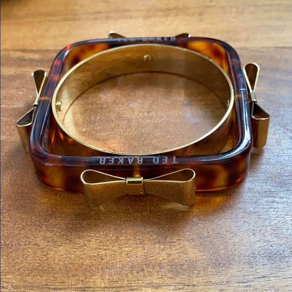 Ted Baker tortoise shell bracelet with metal bows